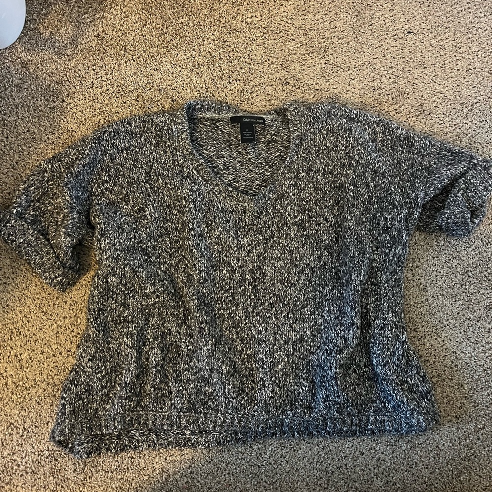 Calvin Klein Jeans Gray Knit Women's Sweatshirt